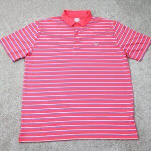 Callaway Opti-Dri Polo Shirt Men XL Pink/Blue Golf Stretch Short Sleeve Pullover